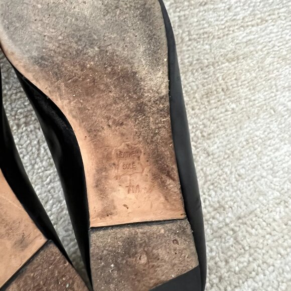 Tory Burch Penelope Cap Toe Flat Shoes 7 Black - Picture 2 of 9